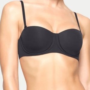 NWT SKIMS Fits Everybody Strapless Wired Bra, Onyx, Women's Sz 36DD